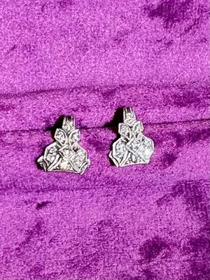 Antique Platinum Diamond Art Deco Earrings 1920s • $550