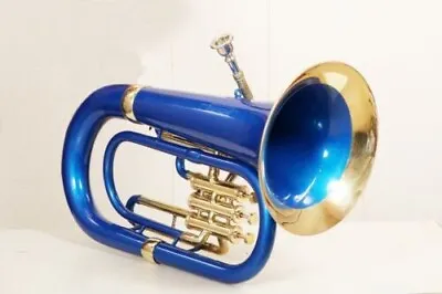 Euphonium Blue Color Brass Finish BB Pitch With Hard Case Bag And Mouthpiece • $413.59
