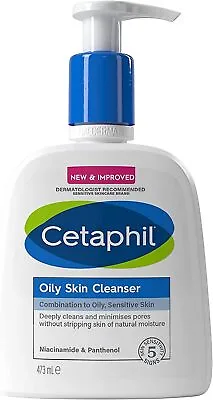 Cetaphil Oily Skin Cleanser Face Wash 473ml For Combination To Oily Sensitiv • £17.75