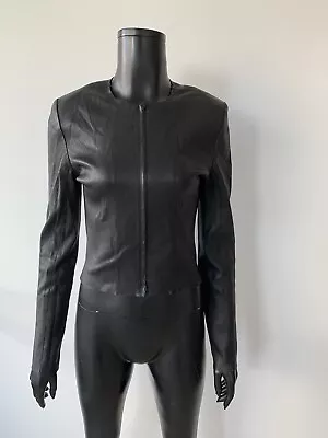 $350 • Buy Scanlan Theodore Black Leather Jacket Size 10