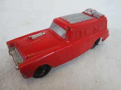 Vintage 1960's Red Plastic Fire Rescue Ambulance Station Wagon Toy 4 1/4  • $14.99