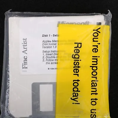 Microsoft Fine Artist Mac 1.0 5 3.5  Disks Floppy Vtg • $28