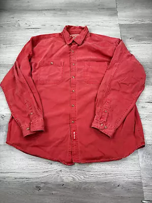 Vintage Marlboro Shirt Mens XL Red Sunwashed Canvas Long Sleeve Adventure Team • $24.99