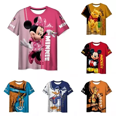 3D Unisex Women Men Short T-shirt Tops  Casual T Shirt Mickey Minnie Couple Gift • £14.26
