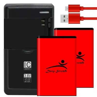 High Power 2x 2250mAh Grade A+ Battery Charger Cable For LG Optimus Dynamic L38C • $49.52