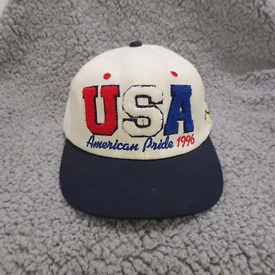 VINTAGE Atlanta Olympics Hat Cap White Snapback STARTER 1996 90s • $34.99