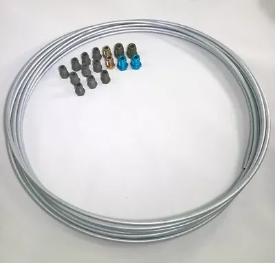 25 Ft. Zinc Plated 3/16  Brake Line W/ Metric ISO/Bubble Flare Fittings • $22.95