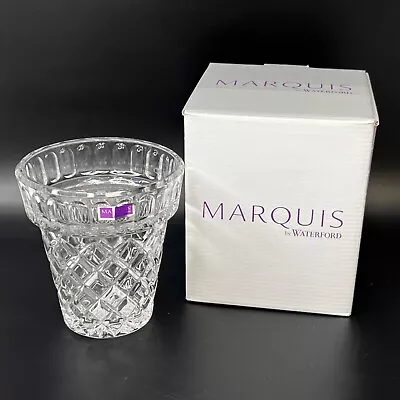 Marquis By Waterford Diamond & Arches Cut Clear Crystal Flower Pot Vase-51/4”  • $29.95