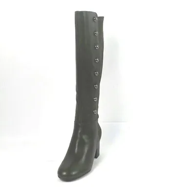 $44.99 • Buy Isaac Mizrahi Leather Studded Tall Boots Block Heel Olive