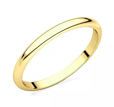 Solid 10k Yellow White Rose Gold 2mm Comfort Fit Men Women Wedding Band Ring • $57.99