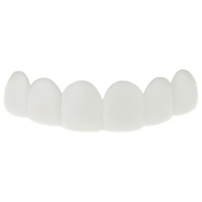 Men's White Teeth Grillz Top 6 Teeth Bright Smile Pre-Made Instant Mouth Grills • $29.95