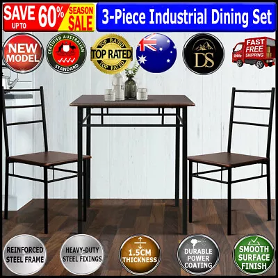 $118.38 • Buy Artiss Dining Table And Chairs Set Kitchen Chair Restaurant Wooden Metal Black
