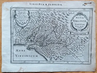 America Virginia Nova Virginiae Tabula - Original Map Mercator - 1651 • $450