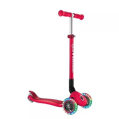 Globber PRIMO Foldable Lights 3 Wheel Scooter - New Red • $149