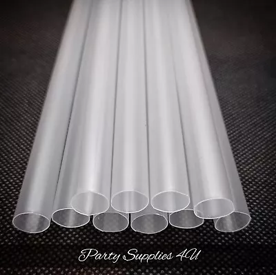 10pk Reusable Jumbo Clear Plastic Straws/Drink/Bar/Boba/Bubble Tea/ice Slush/BBQ • £2.50