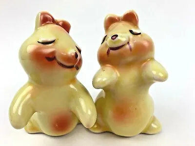 Vintage Van Tellingen Bunny Yellow Hugging Huggers Salt And Pepper Shakers  • $28