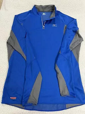 Mizuno Breath Thermo Mens Extra Large Blue Long Sleeve Zip Pullover • $80