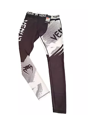 Venum Fusion 2.0 Men’s Spats BLACK/WHITE Performance Pants Mens Size Large • $56.66