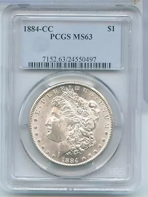 1884-CC Silver Morgan Dollar PCGS MS63 Carson City Mint - SR183 • $375