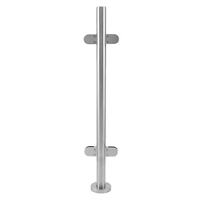 Stainless Steel Balustrade Mid Post Brushed Metal Staircase Railing Fence 110cm • £66.49