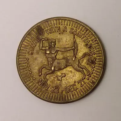 Connect With A Sagittarius Risque Zodiac Coin Token 25mm • £12.30