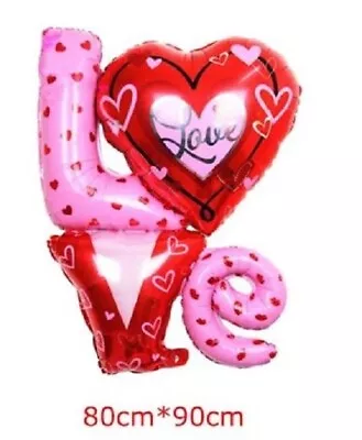 Balloon 35  Love Heart Valentine Mylar Foil Balloon Birthday Party Decoration • $6.95