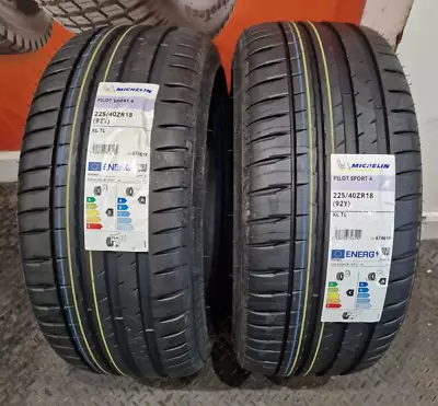 2 X 225/40 ZR18 Michelin Pilot Sport 4 92Y XL TL 225 40 18 2254018- TWO TYRES • £214.95