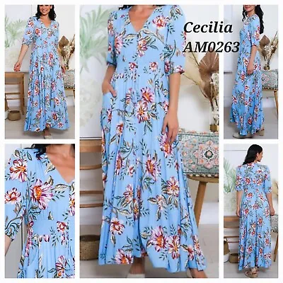 Avamia Bohemian Style Maxi Dress   'cecilia Am0263'   Sizes 8 10 12 14 16 • $79.95
