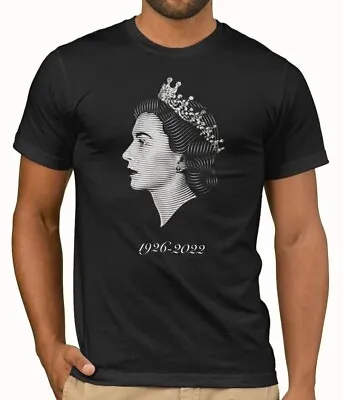 Queen Elizabeth II Black T-Shirt | RIP 1926-2022 Jubilee Top Unisex Platinum Tee • £13.95