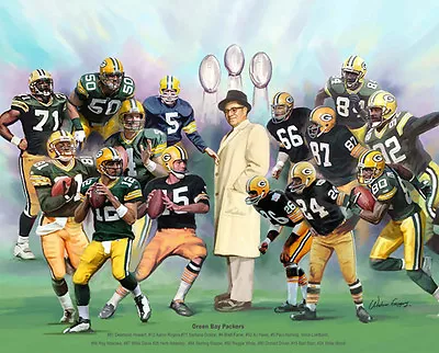 Green Bay Packers 15 LEGENDS POSTER 20x24 Print -Lombardi Starr Rodgers Favre • $26.99