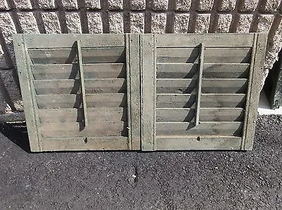 PAIR Victorian ERA Louvered Gable End Vent Shutters Old GREEN 16  X 15  X 1.25  • $124