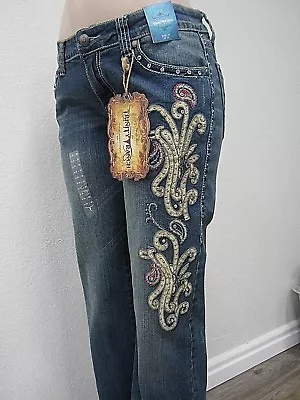 NWT Montana West Trinity Ranch Boot Cut Jeans Blue New Western Cowgirl 34 X35 • $99