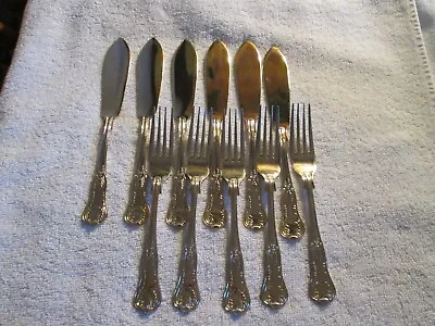 £10 • Buy VINTAGE KINGS  PATTERN STAINLESS STEEL Fish Forks/knife Cutlery Ginza /japan