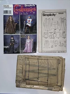 Simplicity 5520 COSTUME Dress Up Medieval Knight Child 3-8 Princess Dress 3-7 • $2.79