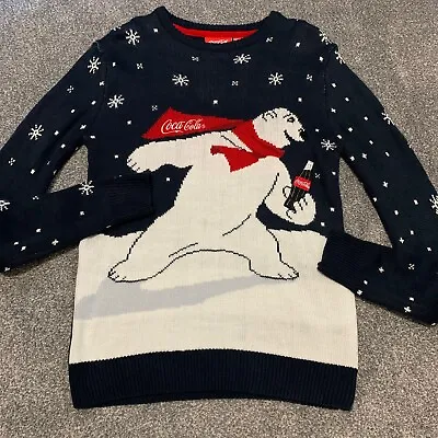 Coca Cola Christmas Jumper Small Polar Bear Knitted Primark Mens Boys • £20