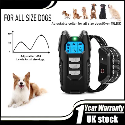 £25.99 • Buy Electric Pet Dog Training Collar Shock Anti-Bark Electronic Remote Rechargeable