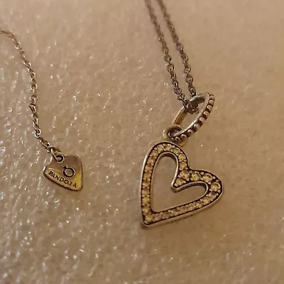 $36 • Buy Pandora Sparkling Freehand Heart Necklace