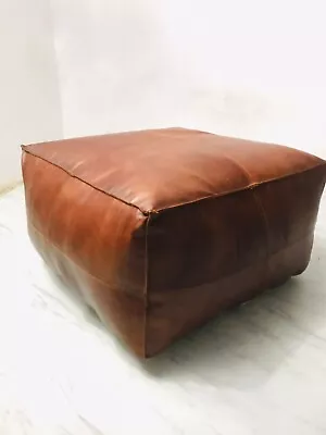 Relaxing Handmade Goat Wonderful 30'' Leather Pouffe Unstuffed Genuine • $80