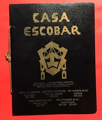 Vintage Casa Escobar Los Angeles CA Mexican Restaurant Org Menu 1960's • $4.99