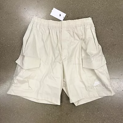 NWT Nike DM6833-072 Men's Club Woven Unlined Utility Cargo Shorts Light Bone XL • $77.25