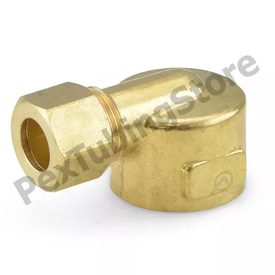 3/8  OD X 1/2  Female NPT 90-deg Elbow (Lead-Free) Brass Compression Fitting • $4.09
