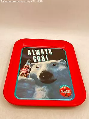 Coca Cola Tin Serving Tray  Always Cool  Polar Bear (1993) • $9.99