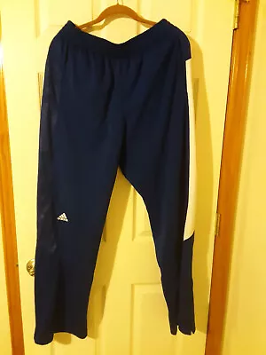 Adidas Player ID Blue Polyester Athletic Track Warm Up Pants - Size L - Zippers • $7.99