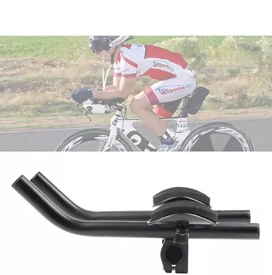 Aero BarsBicycle Bike Armrest Handlebars TT Rest Bar Aluminum Alloy Black For M • $39.36