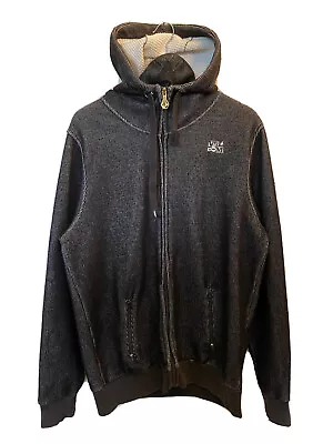 Volcom Men’s Wool Hoodie W/Face Mask Snow Sweater Honeycomb Lined Grey Sz L RARE • $24.97