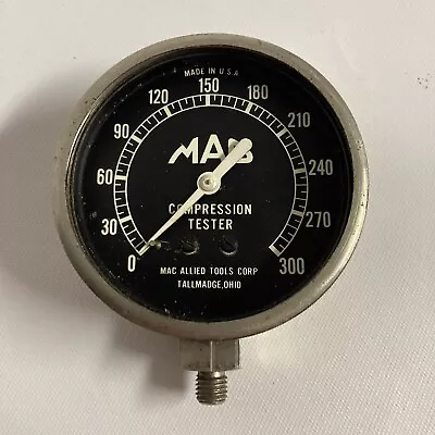 Vintage Mac Tools USA Compression Tester Meter Gauge Dial 0-300 PSI • $19.99