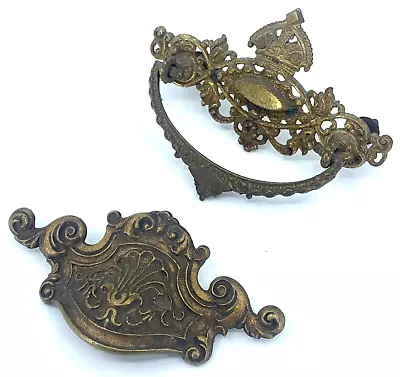 2 Brass Victorian Design Vintage Drawer Pulls • $15