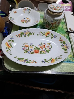 3 X Aynsley Cottage Garden Red Butterfly Only Peices • £22