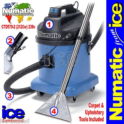 £949.99 • Buy Numatic CTD570-2 Carpet Upholstery Fabric Wet Vacuum Shampoo Extraction Cleaner