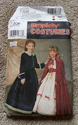 New Vintage Simplicity Costumes Historical Dress & Cape Childs Sewing Pattern • £3.85